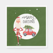 Serviette En Papier Yoga Noël Père Noël instructeur (Devant)