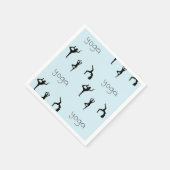 Serviette En Papier Yoga pose et texte motif sur bleu (Coin)