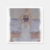 SERVIETTE EN PAPIER YOGA POSE SUR LE PAPIER DE PLAGE NAPKINS (Devant)