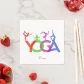 Serviette En Papier Yoga Poses Silhouettes Thunder_Cove (En situation)