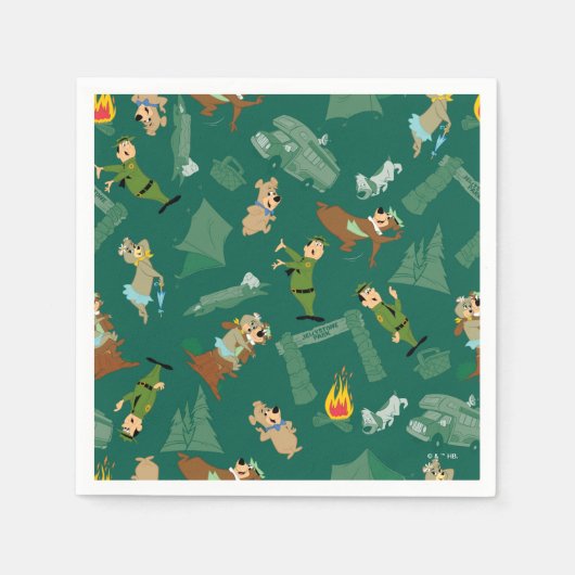 Serviette En Papier Yogi Bear et les amis Jellystone Park Camp Motif (Devant)