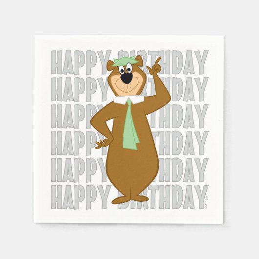 Serviette En Papier Yogi "Plus Intelligent Que L'Ours Moyen" (Devant)