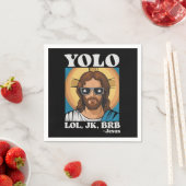 Serviette En Papier YOLO LOL JK BRB Jesus Drôle Pâques (En situation)