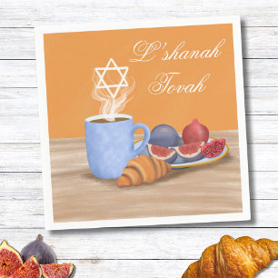 Serviette En Papier Yom Kippour L'shanah Tovah, Café, Grenades
