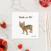 Serviette En Papier Yorkie Chien Cocktail Napkins (En situation)