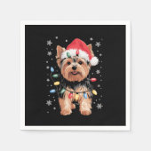 Serviette En Papier Yorkie Christmas Chien Long Noël Cadeau (Devant)