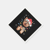 Serviette En Papier Yorkie Christmas Chien Long Noël Cadeau (Coin)