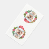Serviette En Papier Yorkie mignon Père Noël couronne casquette art (Coin)