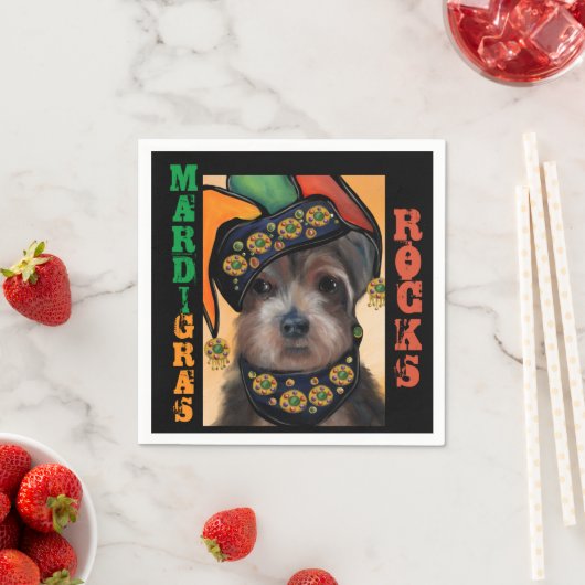 SERVIETTE EN PAPIER YORKIE POO (En situation)