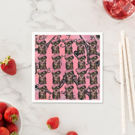 SERVIETTE EN PAPIER YORKIE POO (En situation)