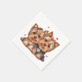 Serviette En Papier Yorkshire Terrier Chien Amour Toutou Mignon (Coin)