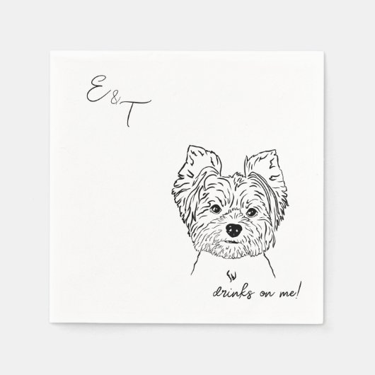 Serviette En Papier Yorkshire Terrier Chien Cocktail mariages serviett (Devant)