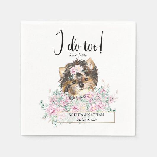 Serviette En Papier Yorkshire Terrier Chien Mariage Cocktail Serviette (Devant)