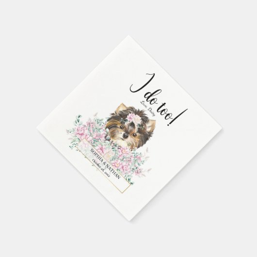 Serviette En Papier Yorkshire Terrier Chien Mariage Cocktail Serviette (Coin)