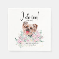 Yorkshire Terrier Chien Mariage Cocktail Serviette