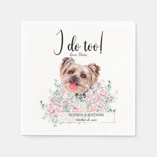 Serviette En Papier Yorkshire Terrier Chien Mariage Cocktail Serviette (Devant)