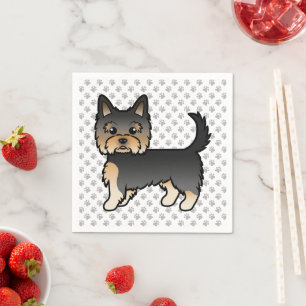 Serviette En Papier Yorkshire Terrier noir et feu Dessin Animé Chien &