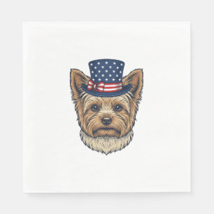Serviette En Papier Yorkshire Terrier Patriotique Vintage