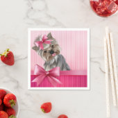 Serviette En Papier Yorkshire Terrier Pink Princess Yorkie Puppy Dog (En situation)