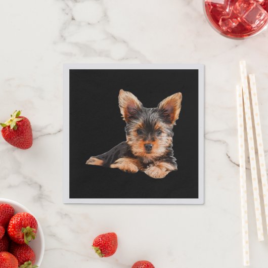 Serviette En Papier Yorkshire terrier Yorkie Chien chiot (En situation)