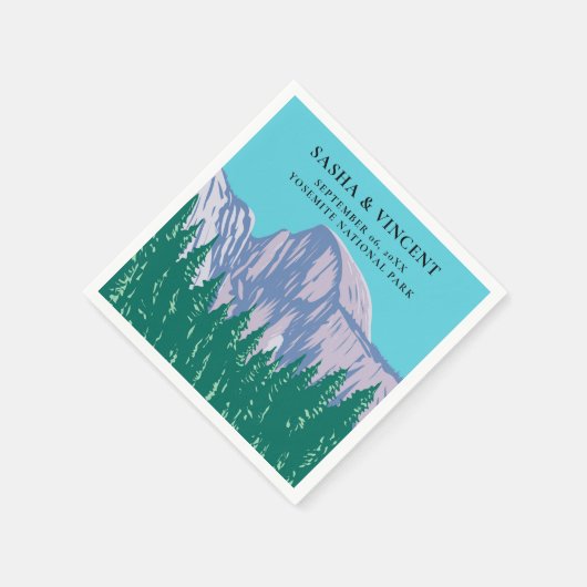 Serviette En Papier Yosemite Parc National Mariage Rétro (Coin)
