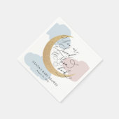 Serviette En Papier You are Loved to the Moon Pink Blue Baby Shower (Coin)