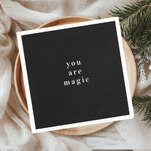 Serviette En Papier "You Are Magic" Napkin noir de Noël Festif