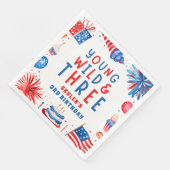 Serviette En Papier Young Wild et Three 4 juillet 3e anniversaire (Coin)