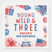 Serviette En Papier Young Wild et Three 4 juillet 3e anniversaire (Devant)
