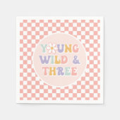 Serviette En Papier Young Wild Three Super Rose Daisy Checker (Devant)
