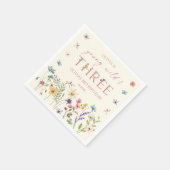 Serviette En Papier Young Wild & Three Wildflower 3rd Birthday Party (Coin)