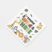Serviette En Papier Young Wild Three Zoo Safari Animaux fête d'anniver (Coin)