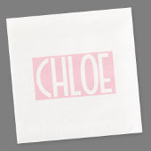 Serviette En Papier Your | Bold White Text on Light Pink