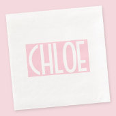 Serviette En Papier Your | Bold White Text on Light Pink