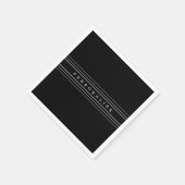 Serviette En Papier Your Custom Text & Modern Stripes | Black & White (Coin)