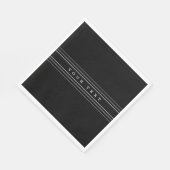 Serviette En Papier Your Custom Text & Modern Stripes | Black & White (Coin)
