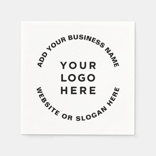 Serviette En Papier Your Logo and Text Simple Professional (Devant)