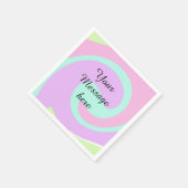 Serviette En Papier Your message here add text name monogram pink past (Coin)