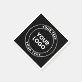 Serviette En Papier Your Uploaded Logo + Bold Circular Text  (Coin)