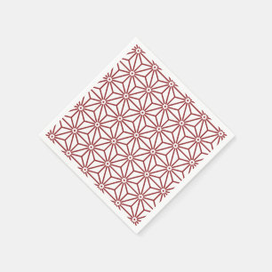 Serviette En Papier Yukata japonais rouge et blanc Jinbei Asanoha Shin