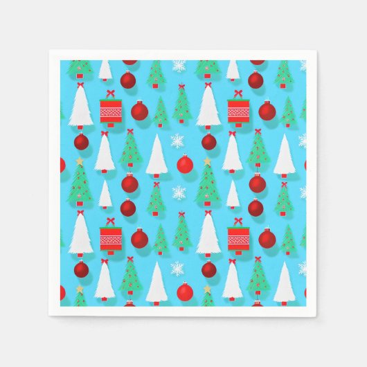 Serviette En Papier Yuletide Blue Napkin (Devant)