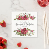 Serviette En Papier Yuletide | Rustique Floral Noël Mariage d'hiver (En situation)
