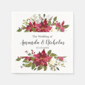 Serviette En Papier Yuletide | Rustique Floral Noël Mariage d'hiver (Devant)