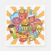 Serviette En Papier Yummy Fast Food (Devant)