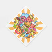 Serviette En Papier Yummy Fast Food (Coin)