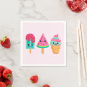 Serviette En Papier Yummy Ice Cream Trio Vibe été (En situation)