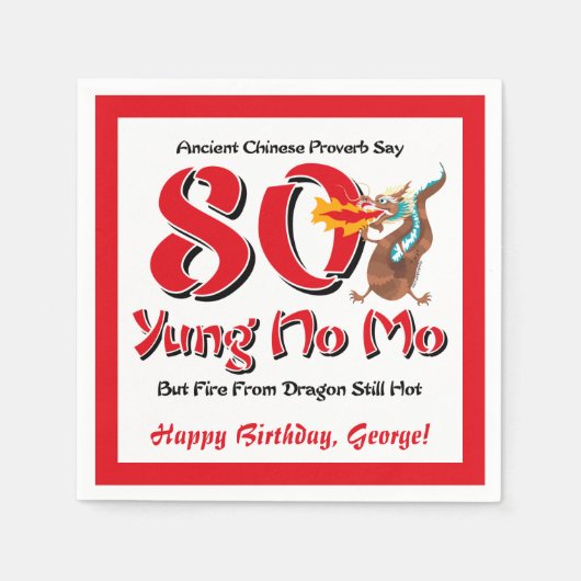 Serviette En Papier Yung No Mo 80e anniversaire (Devant)
