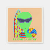 Serviette En Papier Z Fun LGM Alien Vacation I Love Summer Party (Devant)
