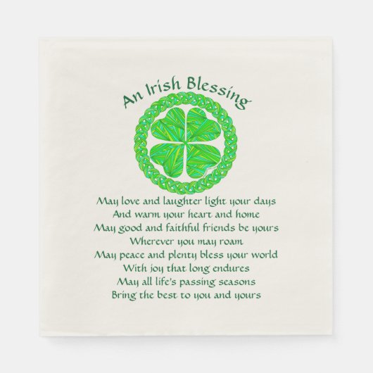 Serviette En Papier Z Irish Blessing Celtic Shamrock Party Medium (Devant)