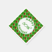 Serviette En Papier ZAMBIA DRAPEAU Joyeux 50e anniversaire papier Cust (Coin)